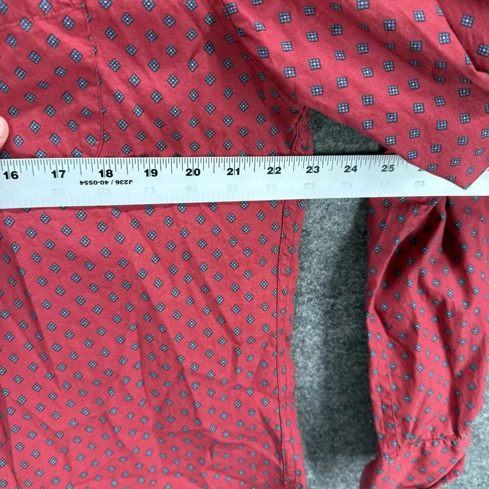 J. Crew Shirt Men XL Pink Geometric Button Up Collared Long Sleeve Slim Pockets